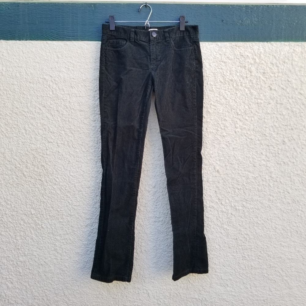 J. Crew Factory stretch dark green corduroy low rise straight leg pants 26R